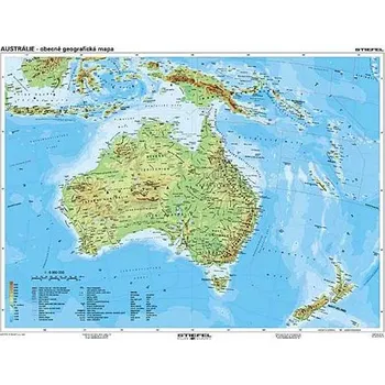 Austrálie a Nový Zéland geografická/ politická - mapa A3