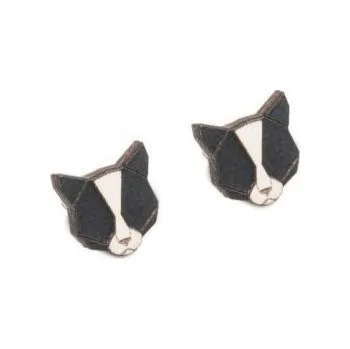 Náušnice Dřevěné náušnice Black Cat Earrings s možností výměny či vrácení do 30 dnů - EW8