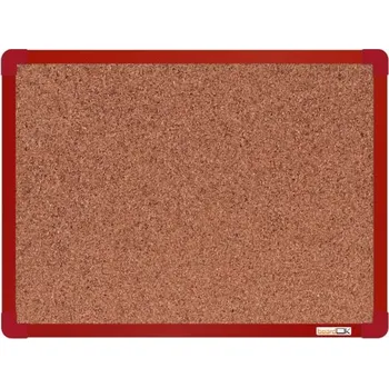 boardOK Korková tabule s hliníkovým rámem 60 × 45 cm, červený rám