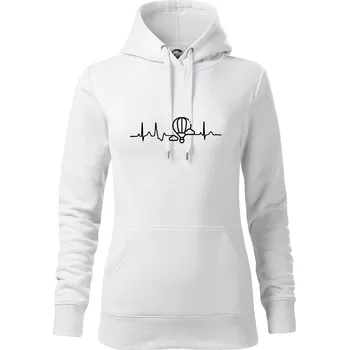 Dámská mikina EKG létání balonem - Mikina dámská Cape s kapucí - XS ( Bílá )