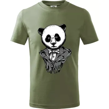 Chlapecké oblečení Panda gentleman - Tričko dětské bavlněné - 158 cm/12 let ( Khaki )