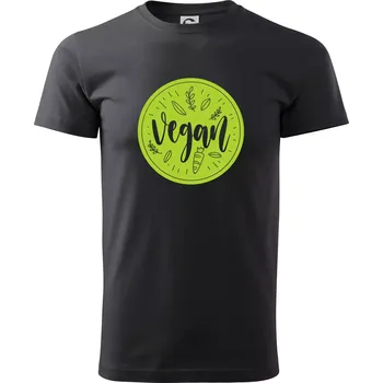 Pánské tričko Vegan zelenina v kruhu - Klasické pánské triko vyšší gramáže - XS ( Ebony gray )