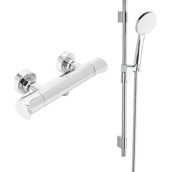 Vodovodní baterie Sprchová baterie SAT Dark se sprchovým setem 150 mm chrom SATBSDA268CRSET1