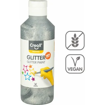 Speciální výtvarná barva Barva Creall Glitter, 250 ml, stříbrná