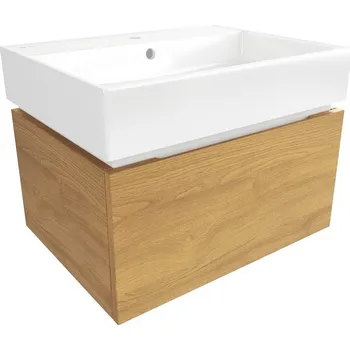 Koupelnový nábytek Koupelnová skříňka s umyvadlem SAT Feel 60x30x46 cm medový dub mat SATFEEL60DMU2