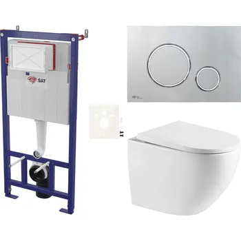 Bidet Závěsný wc set do lehkých stěn / předstěnová SAT SIKOSSREX6771K