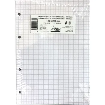 Sešit Náhradní náplň do karis bloků A5, 100 listů - čtverečkovaná