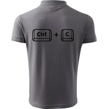 Pánská košile Táta CTRL + C - Polokošile pánská Pique Polo 203 - 4XL ( Ocelově šedá )
