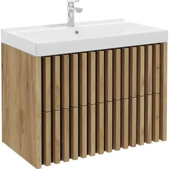 Nábytek Koupelnová skříňka s umyvadlem SAT Delano 80x56x45 cm dub mat DELANO80ZDCUM