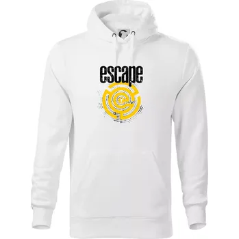 Pánská mikina Escape labyrint - Mikina pánská Cape s kapucí - XL ( Bílá )