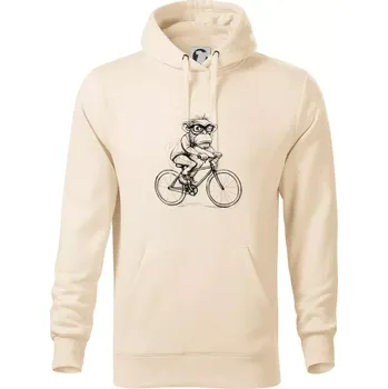 Pánská mikina Opice s brýlemi na kole - Mikina pánská Cape s kapucí - 5XL ( Mandlová )