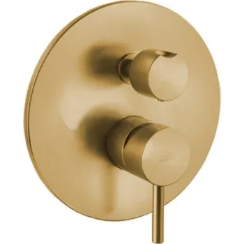 Vodovodní baterie Sprchová baterie Paffoni Light včetně podomítkového tělesa broušená zlatá LIG018HGSP