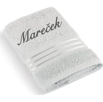 Ručník Komfortní ručník SE JMÉNEM 50x100 Linie světle šedá