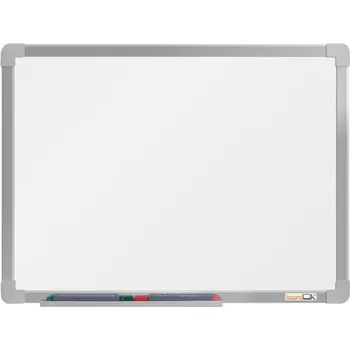 boardOK Bílá magnetická tabule s emailovým povrchem 60 × 45 cm, stříbrný rám