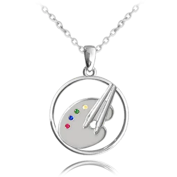 Náhrdelník MINET Stříbrný náhrdelník MALÍŘSKÁ PALETA