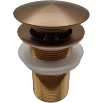 Průtočná zátka SAT k umyvadlům bez přepadu rose gold ZATKABRG