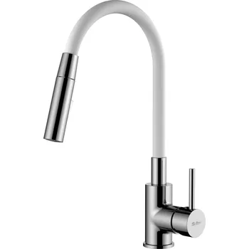 Vodovodní baterie Dřezová baterie S-Line Pro se silikonovým ramínkem bílá/chrom SIKOBSLPRO290B2F