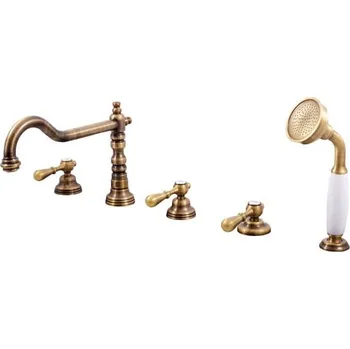 Vodovodní baterie Vanová baterie RAV SLEZÁK Morava se sprchovým setem stará mosaz MK464.5PSM