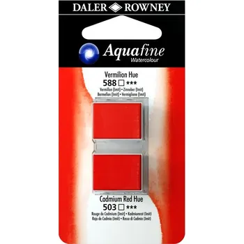 Speciální výtvarná barva Umělecká akvarelová barva Daler-Rowney Aquafine - dvojbalení - Rumělka/kadmium červené
