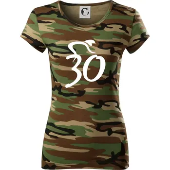 Cyklista slaví třicítku (30) - Dámské maskáčové triko - 2XL ( Hnědý maskáč )