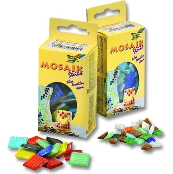 Mozaikové kamínky - skleněné - 5 balení v sadě (mix 10 barev, 1500 ks)