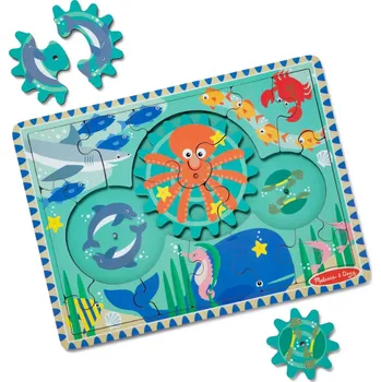 Dětské zboží Dřevěné puzzle s ozubenými kolečky Oceán