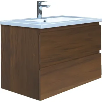 Nábytek Koupelnová skříňka s umyvadlem SAT B-Way 79x50x45 cm ořech mat BWAY280NUTU