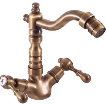 Bidetová baterie RAV SLEZÁK Morava s otočným ramínkem stará mosaz MK420.5/9SM