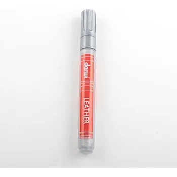 Speciální výtvarná barva DARWI Fix na kůži a koženku - 6 ml/1,2 mm - stříbrná