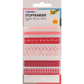 Stuha Dekorativní stužky - červená - 6 ks