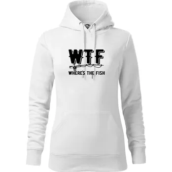 Dámská mikina Wheres's the Fish WTF - Mikina dámská Cape s kapucí - S ( Bílá )