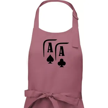 Kuchyňská zástěra Poker AA - Dámská zástěra na vaření - Univerzální velikost ( Starorůžová )