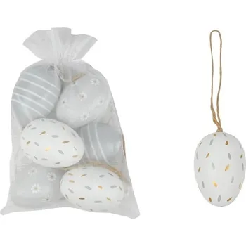 Velikonoční dekorace MFP vajíčka plast 6cm/6ks GWG sáček 2221595