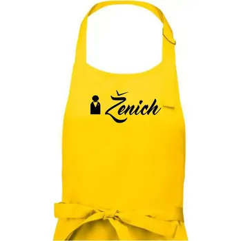 Kuchyňská zástěra Ženich ikonka - Pánská zástěra na vaření - Univerzální velikost ( Žlutá )