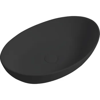 Umyvadlo Cerano Gaia Umyvadlo na desku z litého mramoru 55x35 cm, černá matná, CER-WB12B