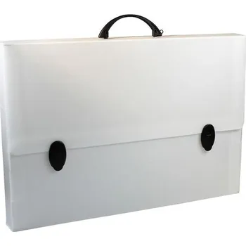 Aktovka s držadlem Donau - A3, plastová, bílá