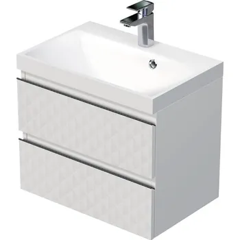 Koupelnový nábytek Koupelnová skříňka s umyvadlem SAT Cube Way 60x47,5x40 cm bílá mat CUBE3D602ZB