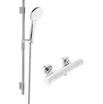 Vodovodní baterie Sprchová baterie SAT Dark se sprchovým setem 150 mm chrom SATBSDA268CRSET