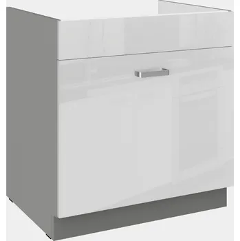 Kuchyňská linka Spodní skříňka 80 ZL 1S BB - Premium Box Barva korpusu: Šedá, Barva dvířek: Bílý lesk (Blanka)
