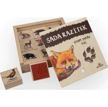 Dětské razítko Sada razítek 9 ks - stopy zvěře