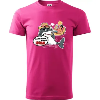 Žralok musím končit - Klasické pánské triko vyšší gramáže - S ( Purpurová )