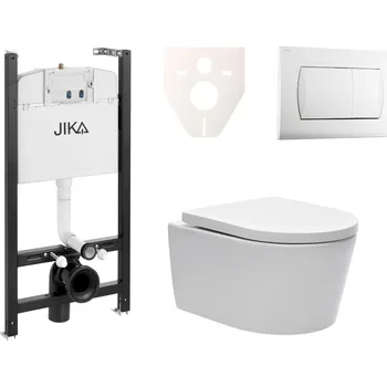 Bidet Cenově zvýhodněný závěsný WC set Jika do lehkých stěn / předstěnová montáž+ WC SAT Brevis SIKOJSW1