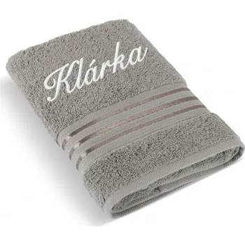 Ručník Komfortní ručník SE JMÉNEM 50x100 Linie tmavě šedá