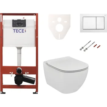 Bidet Cenově zvýhodněný závěsný WC set TECE do lehkých stěn / předstěnová montáž+ WC Ideal Standard Tesi SIKOTSE0