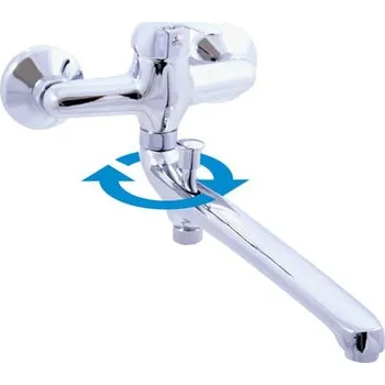 Vodovodní baterie Vanová baterie RAV SLEZÁK Sázava s otočným ramínkem 100 mm chrom SA557.0