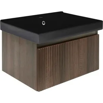 Nábytek Koupelnová skříňka s umyvadlem SAT Evolution 58x30x45 cm ořech mat SATEVO60NAU1MB