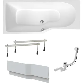 Asymetrická vana Laguna Beáta Plus 160x80 cm akrylát levá SIKOBE1600LANP