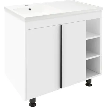 Koupelnový nábytek Koupelnová skříňka s umyvadlem Naturel Lucca 79x70x45 cm bílá lesk LUCCA80W