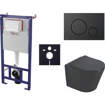 Bidet Cenově zvýhodněný závěsný WC set SAT do lehkých stěn / předstěnová montáž+ WC SAT Infinitio SIKOSSINB68K