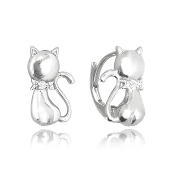 Náušnice 1524 MINET Dětské stříbrné náušnice KOČIČKY